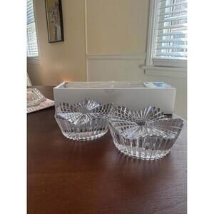 Vintage crystal candle holder set of 2 with candles Antiques